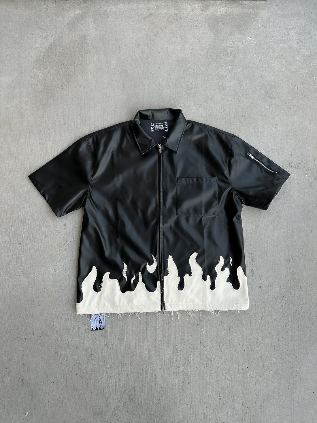 Twin Flame Leather Shirt (BLACK)