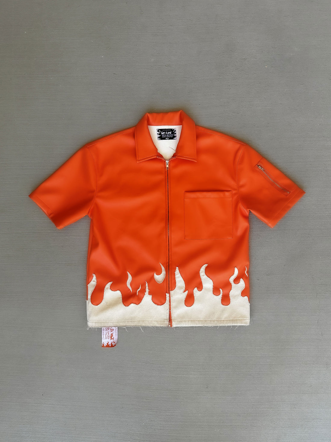 Twin Flame Leather Shirt (ORANGE)(PREORDER)