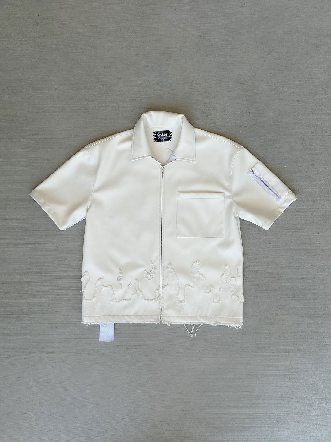 Twin Flame Leather Shirt (WHITE)(PREORDER)